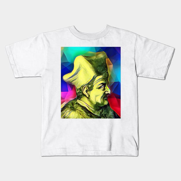 Lorenzo Valla Colourful Portrait | Lorenzo Valla Artwork 7 Kids T-Shirt by JustLit